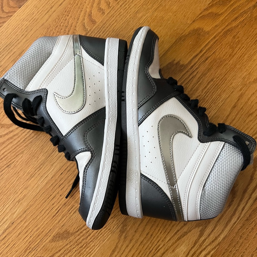 Nike High-Top Wedge Sneakers in Black, White, and Gold Women’s 38.5 / 7.5